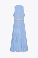 ROBE MI-LONGUE CEINTURE AVEC LIN