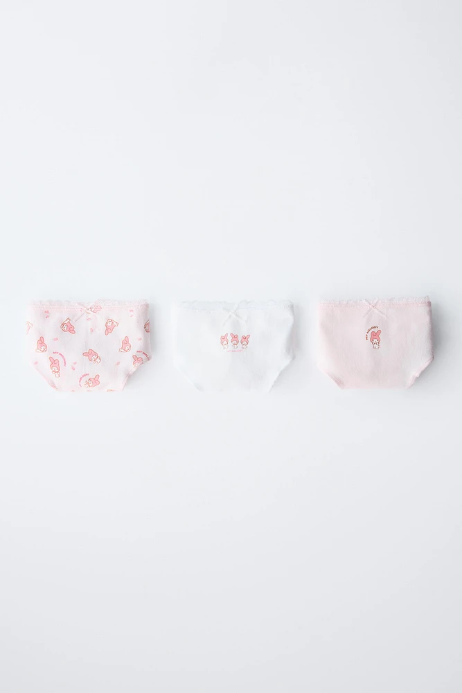 6-14 YEARS/ THREE-PACK OF MY MELODY AND CINNAMOROLL © SANRIO UNDERWEAR