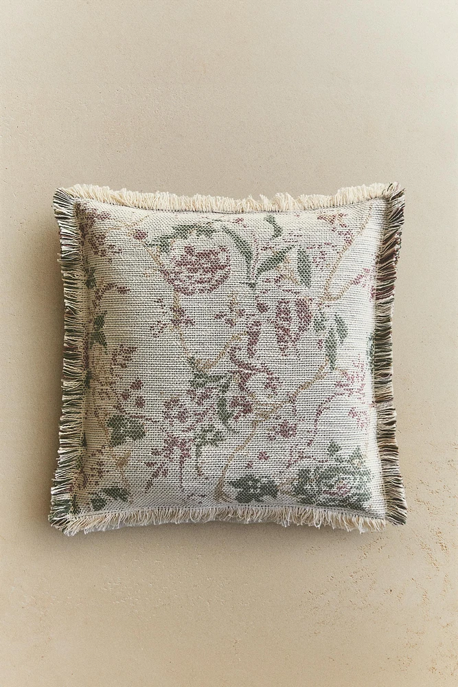 HOUSSE DE COUSSIN COTON FLEURS