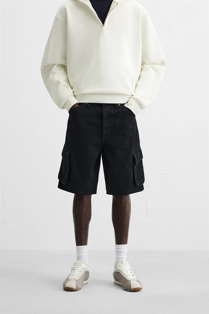DENIM CARGO SHORTS