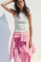 TOP EN MAILLE AJOURÉ AVEC LACETS