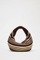 STRIPED CROCHET BUCKET BAG