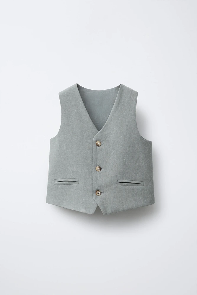 LINEN BLEND WAISTCOAT