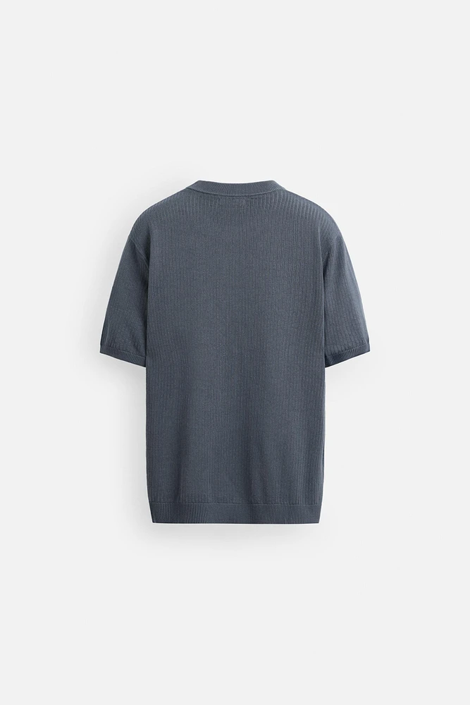 TEXTURED KNIT T-SHIRT