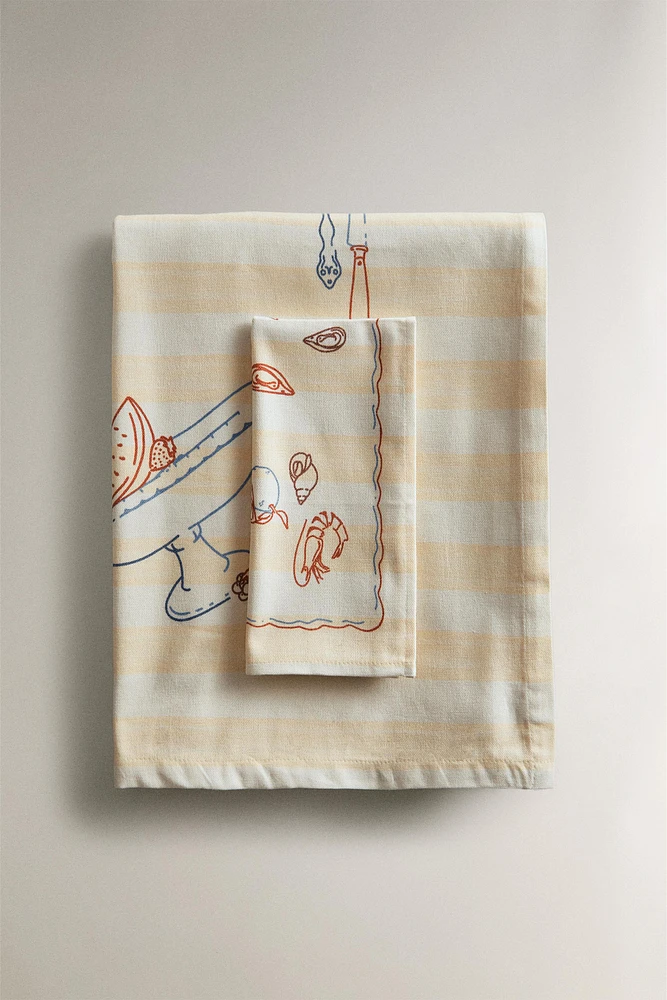 NAPPE BANDES PRINT VAISSELLE