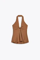 TOP HALTER PÉPLUM