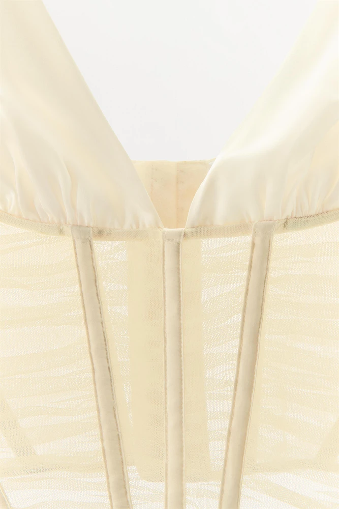COMBINATION SATIN EFFECT CORSET TOP