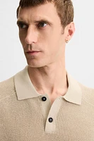TEXTURED KNIT POLO SHIRT