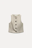 STRIPED HERRINGBONE VEST