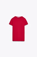 T-SHIRT CÔTELÉ À MANCHES COURTES