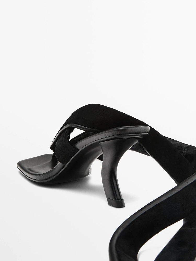Sandales à talon nouées en daim - Limited Edition