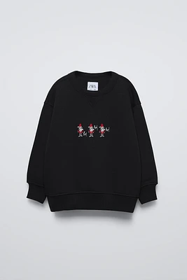 SANTA CLAUS EMBROIDERY WARM AND COZY SWEATSHIRT