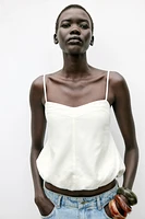 LINEN BALLOON TOP