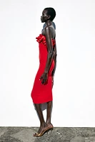 ROBE MIDI FLEURS EN MAILLE