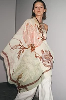FOULARD COTON À IMPRIMÉ PIVOINES