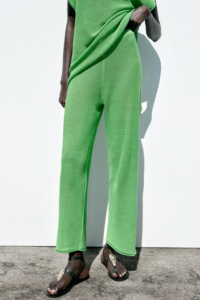 WIDE LEG KNIT PANTS