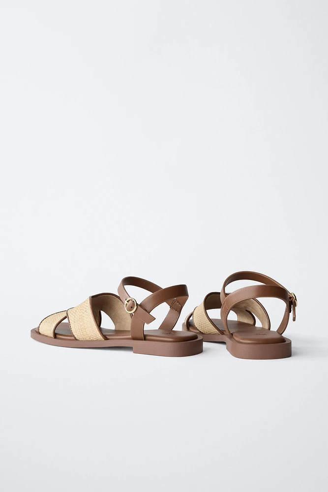 RAFFIA EFFECT SANDALS