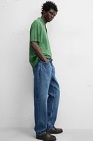 WASHED COTTON KNIT POLO SHIRT