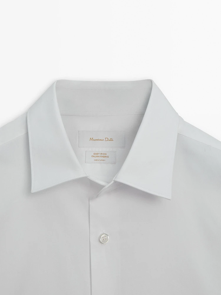 Chemise slim en popeline 100 % coton