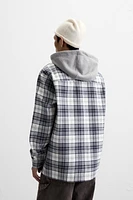 CONTRASTING HOODED OVERSHIRT