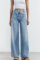 TRF HIGH-RISE WIDE LEG CROSSOVER WAIST JEANS