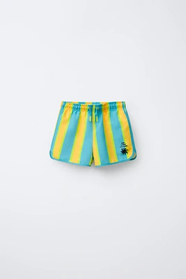 6-14 YEARS/STRIPED SHORT SWIM SHORTS