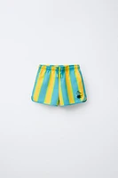 6-14 YEARS/STRIPED SHORT SWIM SHORTS
