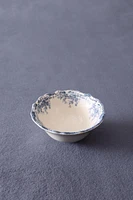FLORAL EARTHENWARE SNACK BOWL