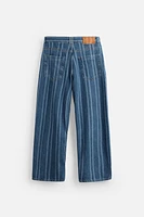 STRIPED RELAXED FIT JEANS