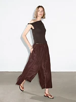 Jupe-culotte fluide en tissu technique