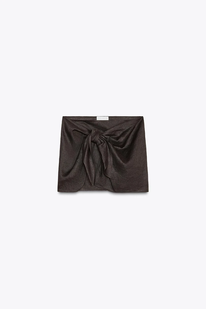 ZW COLLECTION 100% LINEN SHORT SKIRT