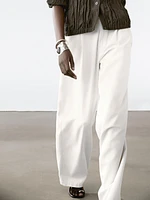 Relaxed fit mid-rise trousers