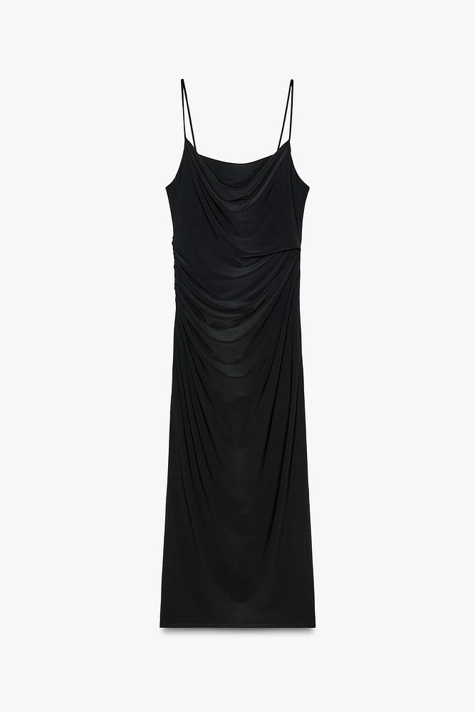 RUCHED MIDI DRESS