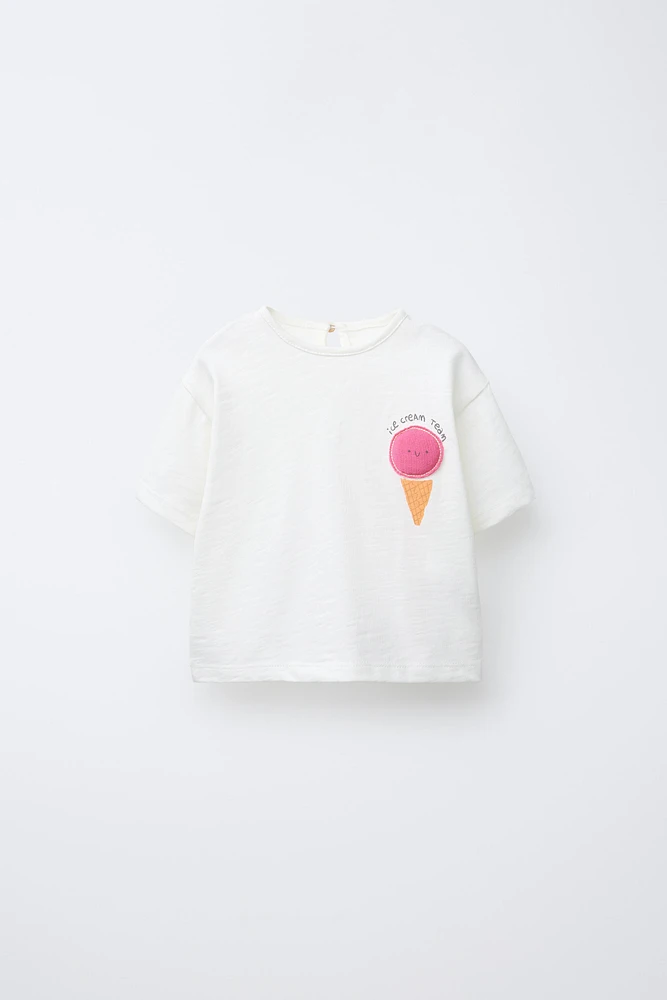 ICE CREAM APPLIQUÉ T-SHIRT