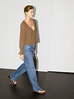 Textured shirt with ruffles