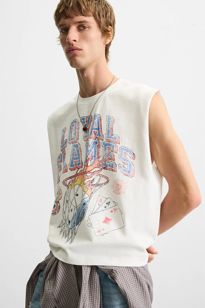 T-SHIRT IMPRIMÉ DÉLAV