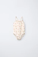 2-6 YEARS/ CHERRY RIB SWIMSUIT