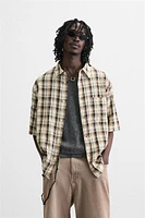 CHEMISE À CARREAUX TEXTURÉE