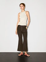 Pantalon kick flare 100 % lin