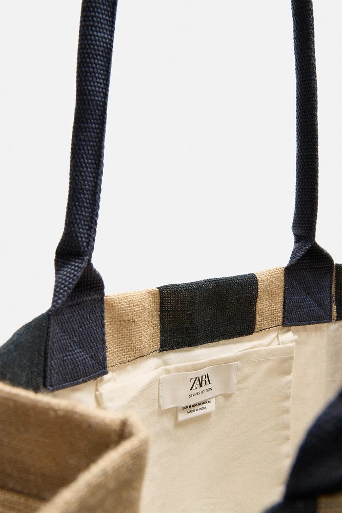 STRIPED SHOPPER BAG