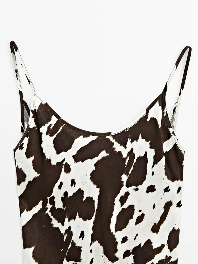 Robe midi nuisette à imprimé animal