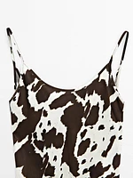 Robe midi nuisette à imprimé animal