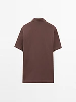 Polo slim en coton mélangé