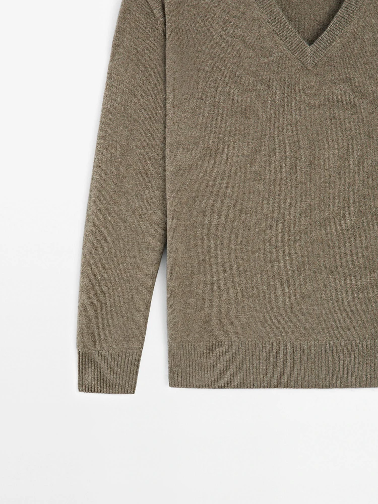 Pull en maille 100 % cachemire à col V