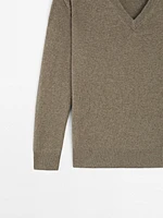 Pull en maille 100 % cachemire à col V