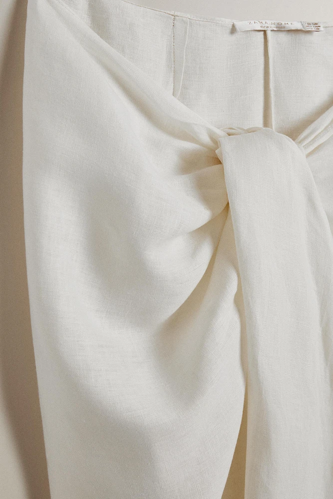 LONG LINEN BEACH SARONG WITH KNOT