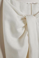 LONG LINEN BEACH SARONG WITH KNOT