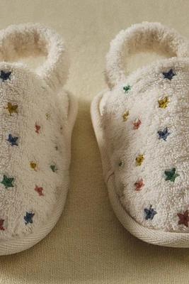 CHAUSSONS TISSU ÉPONGE SALLE DE BAIN ÉTOILES