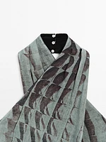 Print top with surplice neckline