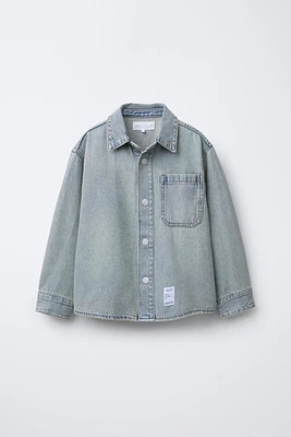 LABEL DENIM OVERSHIRT